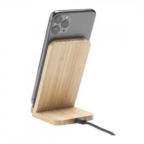 Wireless phone holder bamboo - Image 5